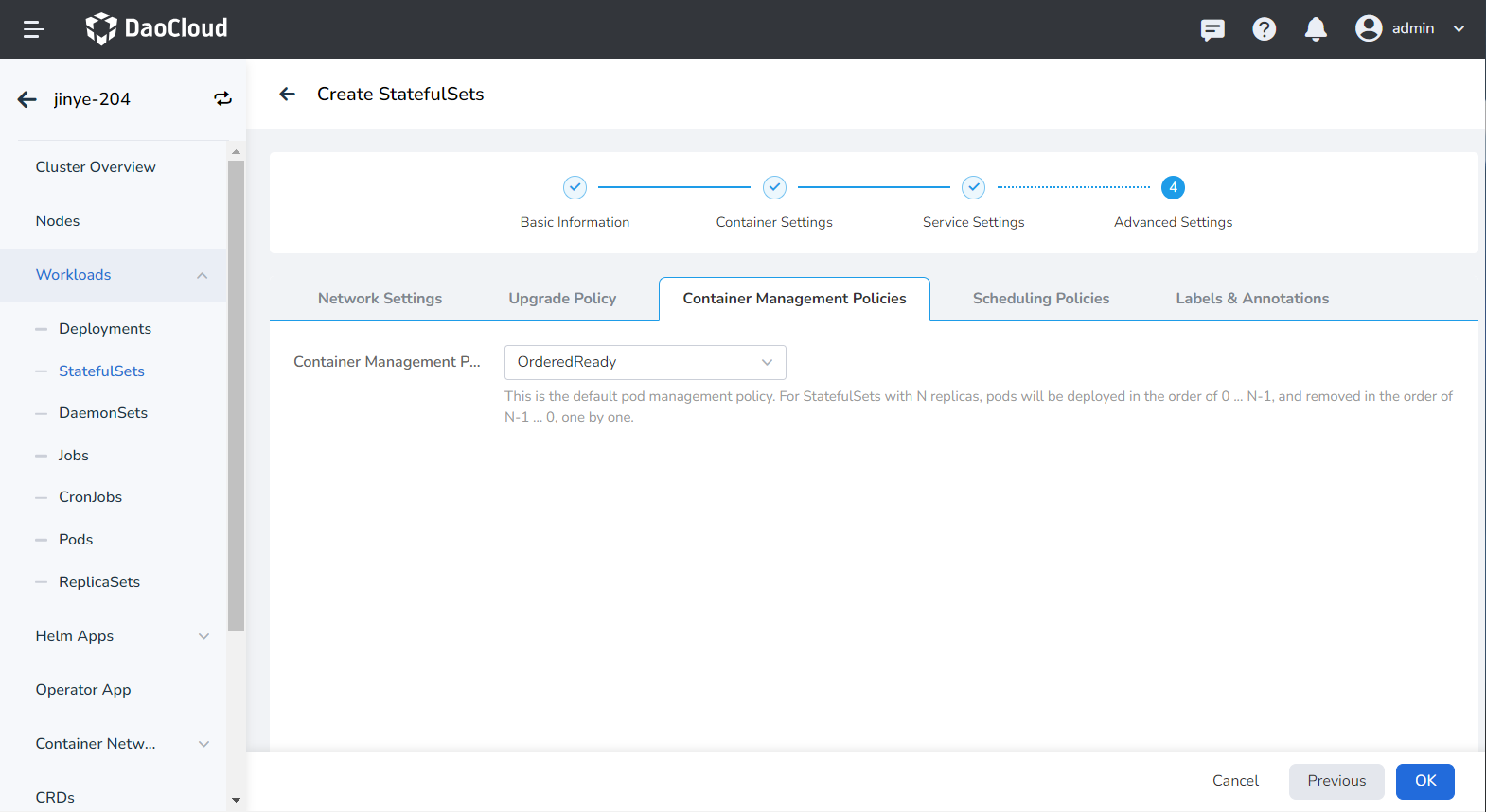 Container Management Policies